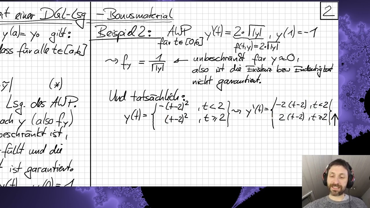 Differenzialgleichungen - Teil 4 - Existenz und Eindeutigkeit einer DGL-Lösung (Anfangswertproblem)