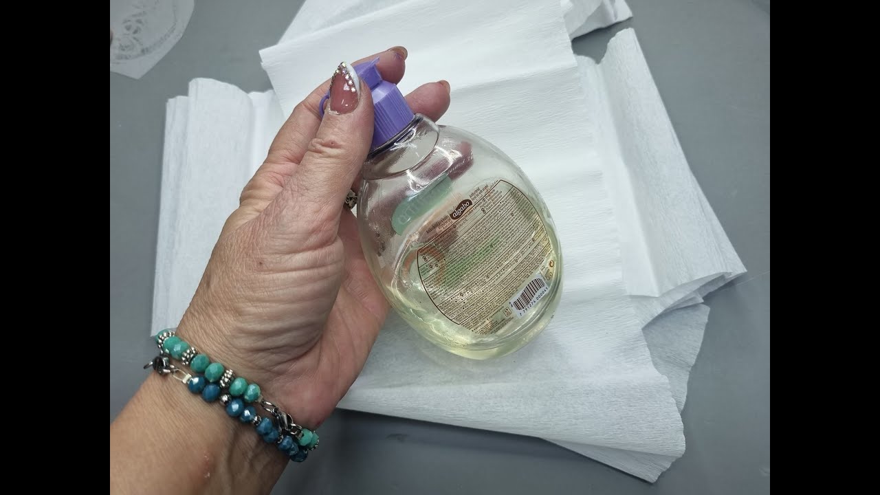 ♻️Solo papel🧻 y ALCOHOL EN GEL🧴paper and alcohol gel Mira que belleza #art #diy #reciclararte
