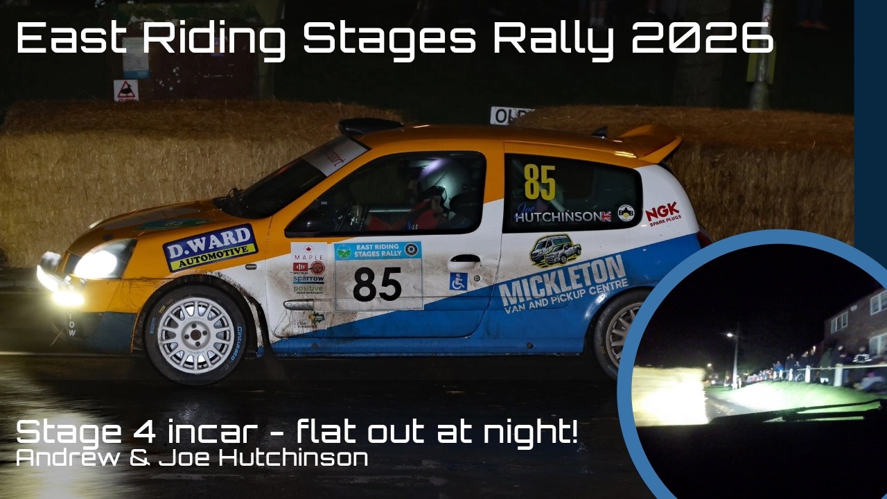 Flat out night stage! East Riding Stages Rally 2026 Stage 4 Great Wold Andrew & Joe