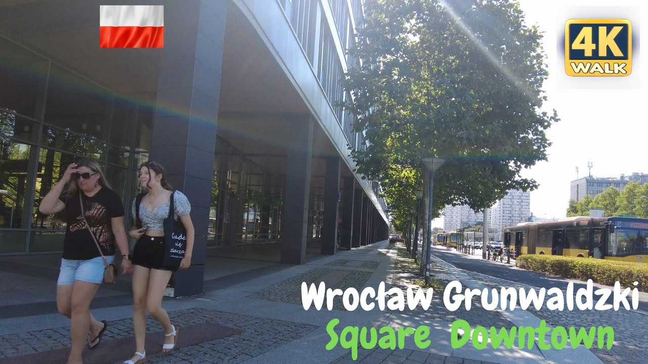 Wrocław walking tour  downtown Grunwaldzki Square  and Bridge