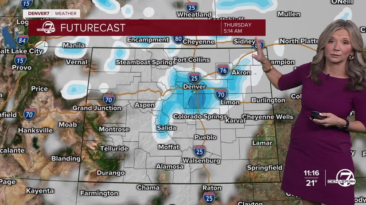Snow tapers off in Denver but another round coming later this week