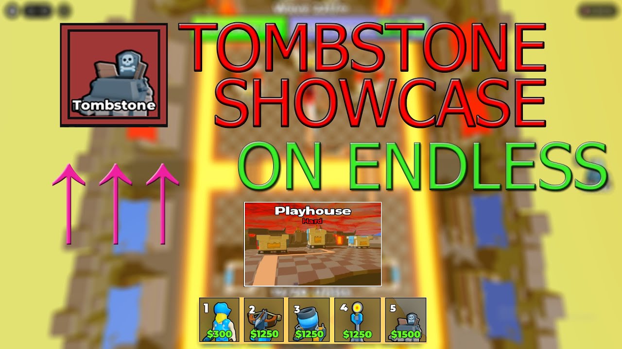 tombstone showcase on the endless | Roblox Clash TD
