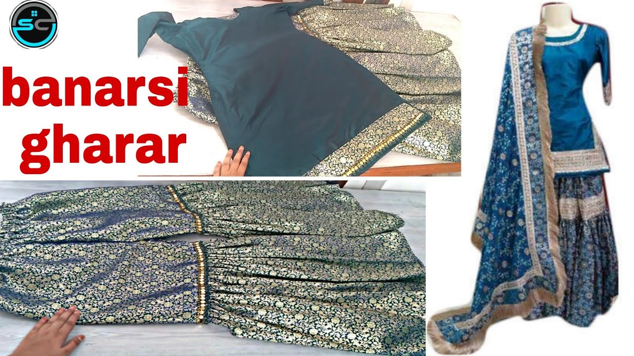 5 metre kapde mai gharara banane k tarika ghararacutting&stitching/banarsigharara/khimkhaab gharara/