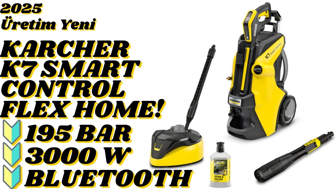 Karcher K7 Smart Control Flex Home / 3 Kw (3.000 W) / 195 Bar Yüksek Basınçlı Yıkama Makinesi Geldi!