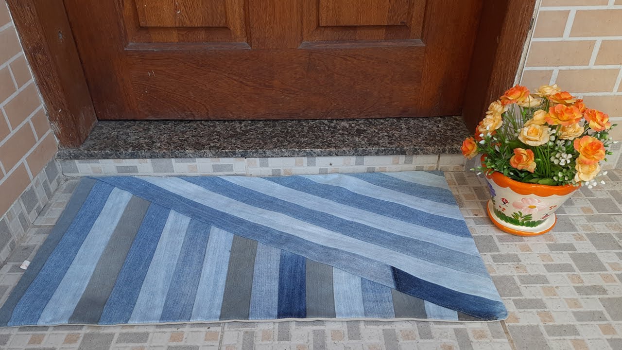 Como fazer um tapete com tiras de jeans