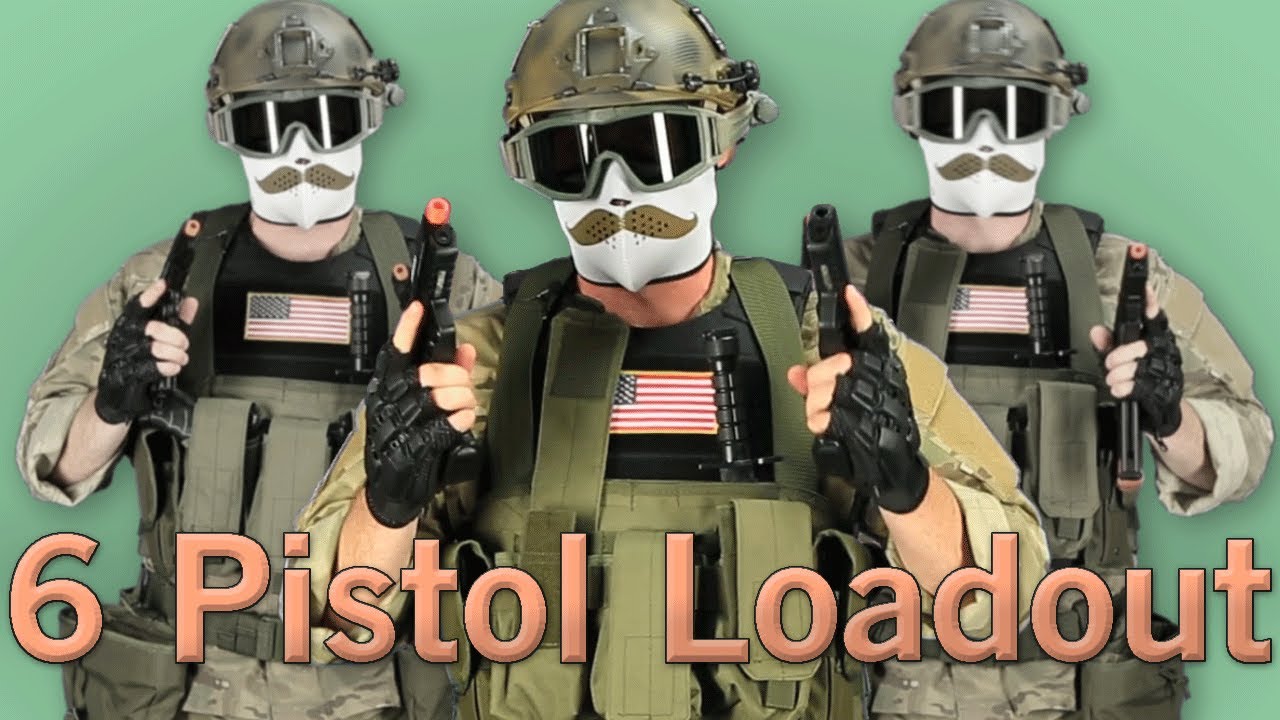 Airsoft GI - 6 Pistol Loadout! Elite Force 1911, KWA HK45 and ATP Auto, Featuring Bob the Axe Man