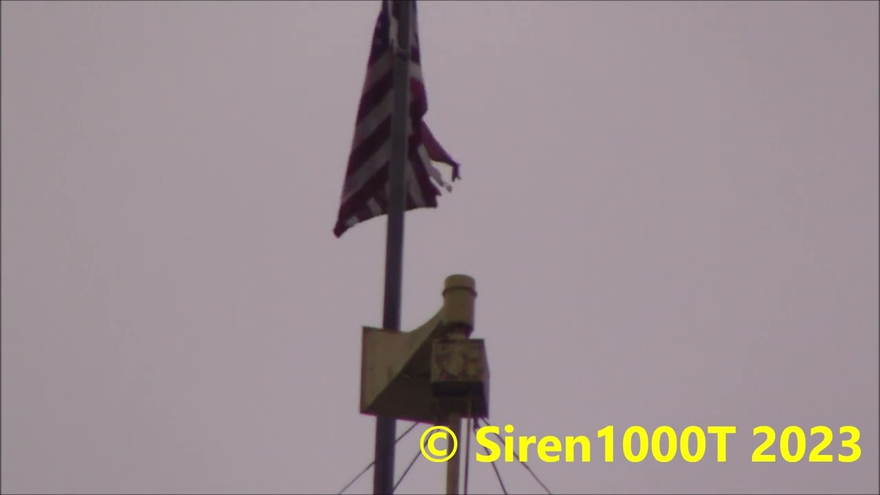 Battle Creek, MI downtown FS&S 4/5 Port Thunderbolt 1000T Tornado Siren Test December 2nd, 2023