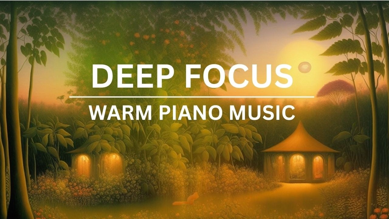 Deep Focus – Golden Forest (4K) | 3 Hours Warm Piano Ambience