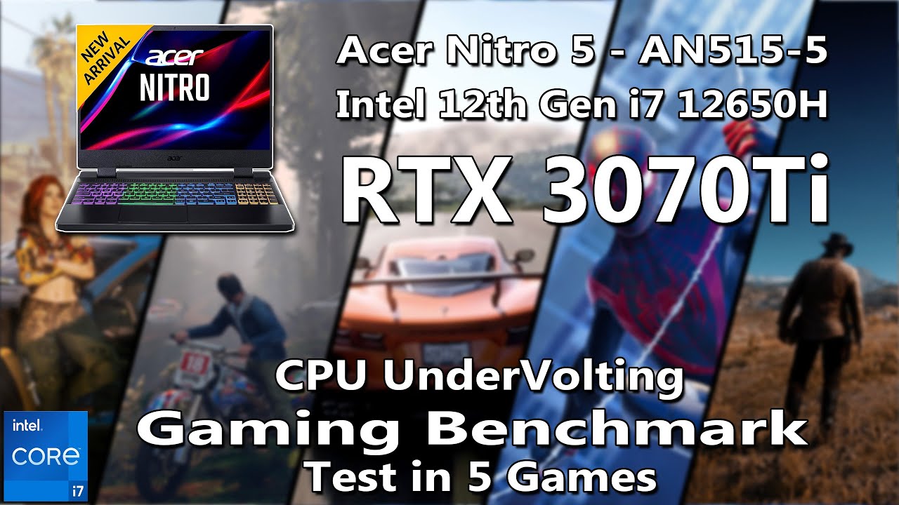 2023 Acer Nitro 5 - i7 12650H +RTX  3070ti Gaming Benchmark | CPU Undervolting Gaming Test |