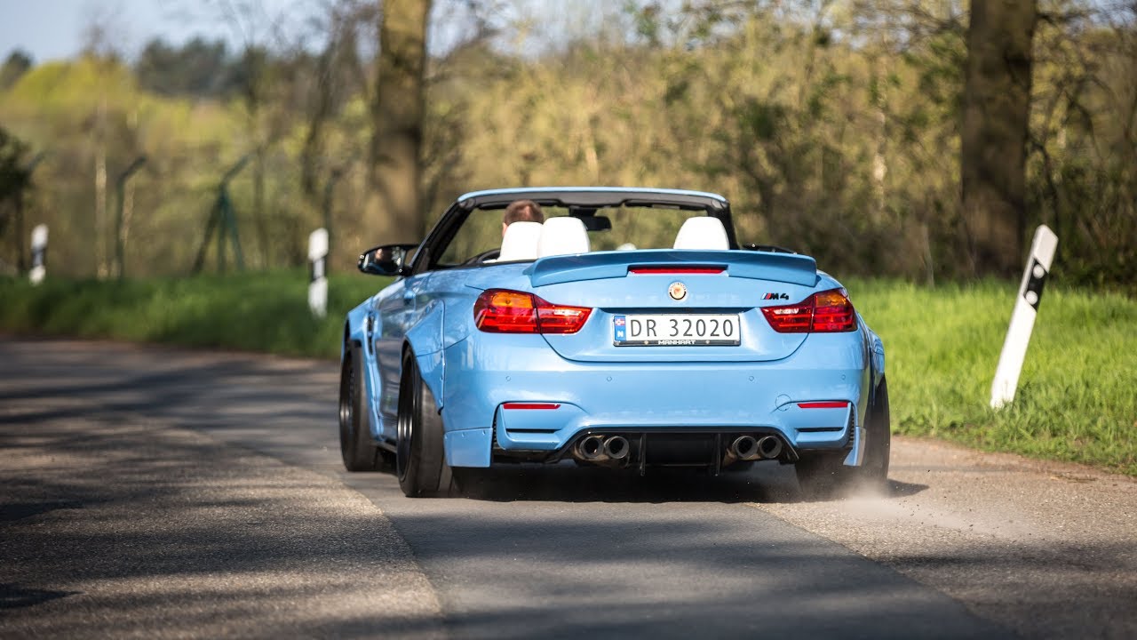 Liberty Walk BMW M4 w/ Akrapovic Exhaust - LOUD Accelerations, Revs & Burnout !
