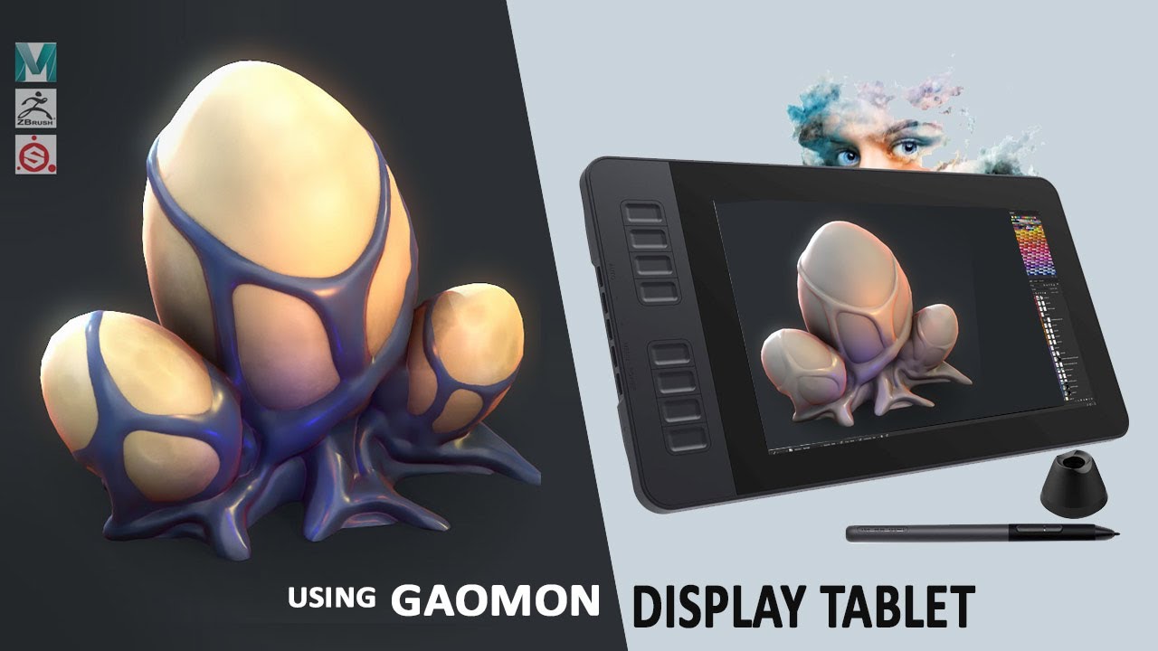 Making Stylized Egg Nest in Zbrush, Maya, and Substance Painter |  GAOMON  PD1161 Tablet