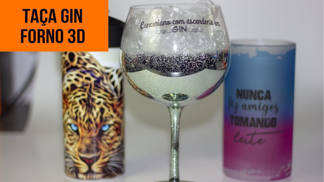 Como Sublimar Personalizar Taça de Vidro Gin no Forno 3D