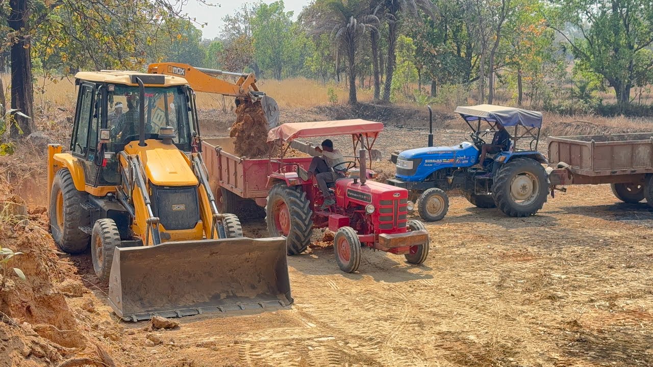 JCB 3Dx Backhoe ll JCB Sonalika Mahindra ll JCB Working kid's Sonalika loading Video ll JCB tractor