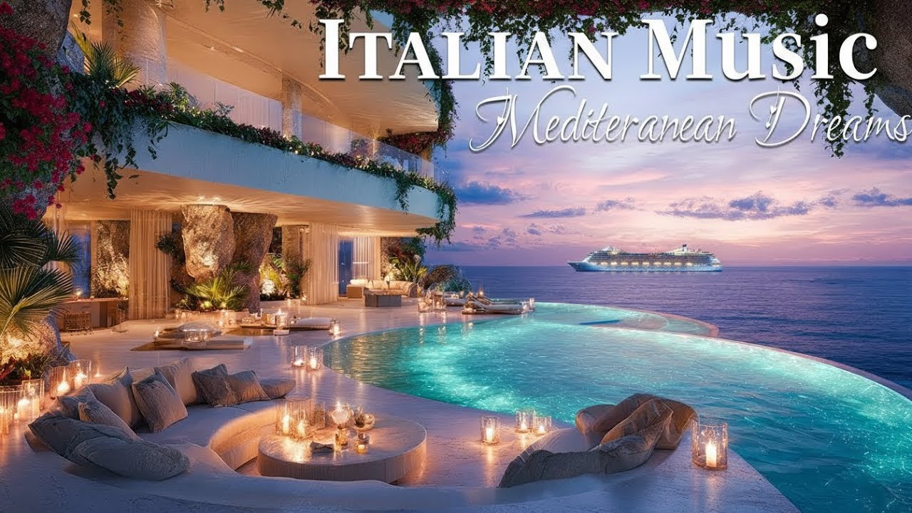Mediterranean Sunset Romance 🌅 Italian Music & Soothing Guitar, Dreamy Amalfi Coast 4K