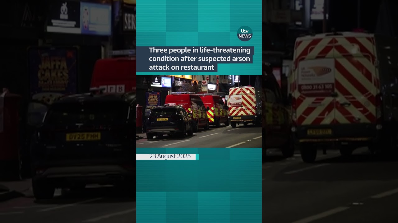 Three in life-threatening condition after suspected arson attack on restaurant | ITV News