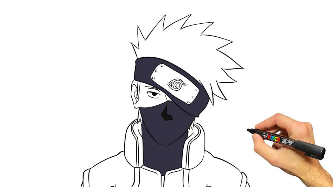 How to draw Kakashi from Naruto - Easy Drawing Tutorial