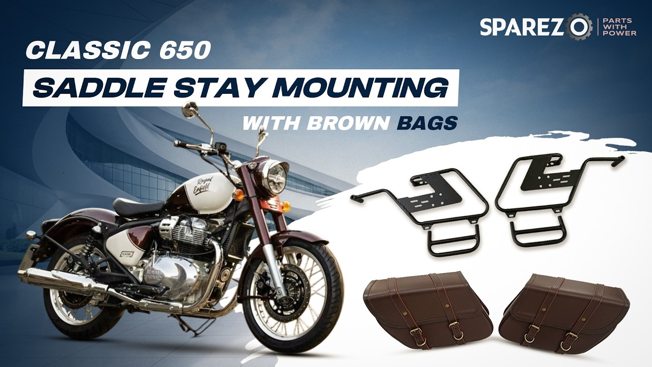 Royal Enfield Classic 650| Saddle Stay Mounting With Brown Bag- SPAREZO