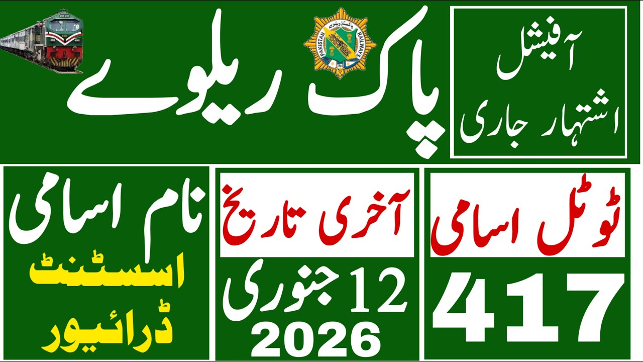 Pakistan Railway Jobs 2026 | Pak Railway New Jobs Advertisment | Technical Job Info 1.0