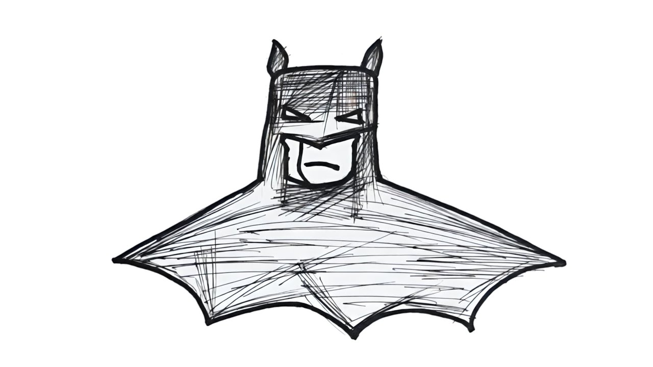 Even a BABY can draw this Batman! 😱 #Shorts #Drawing