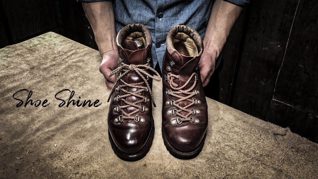 【Shoe shine】#2 paraboot mountain boots_Japan quality 靴磨き