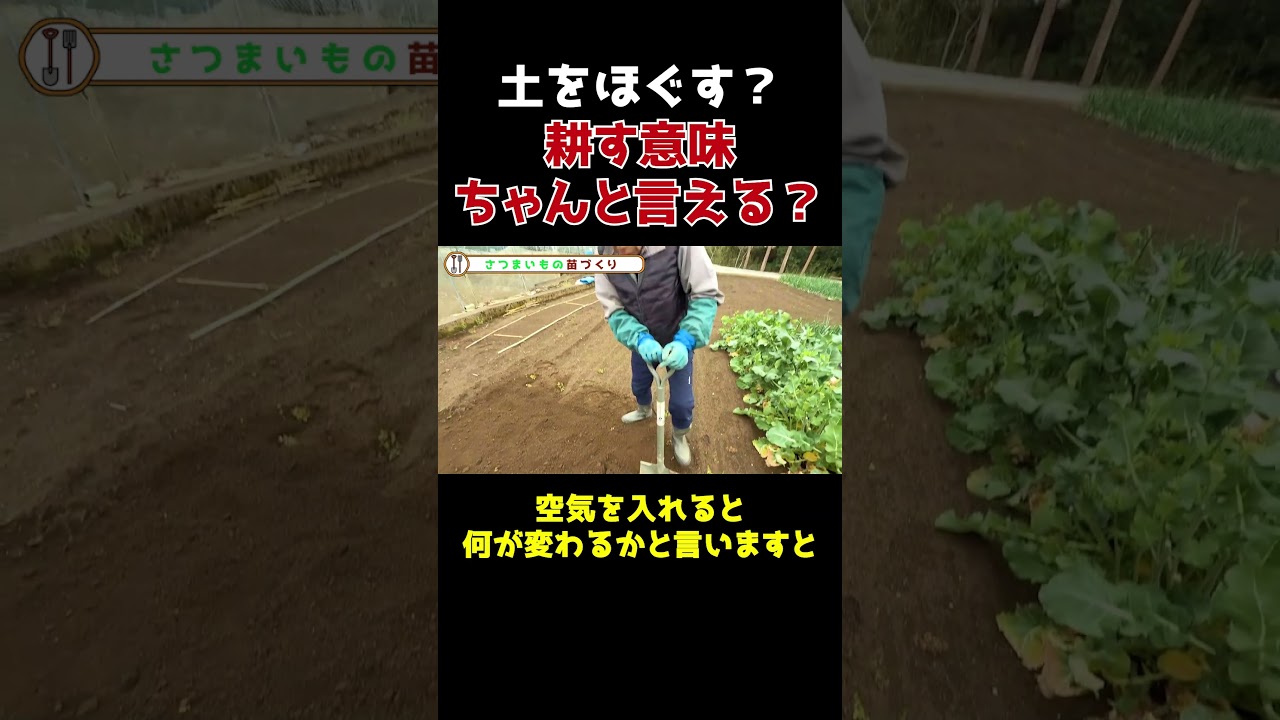 「土を耕す」理由をわかってますか？