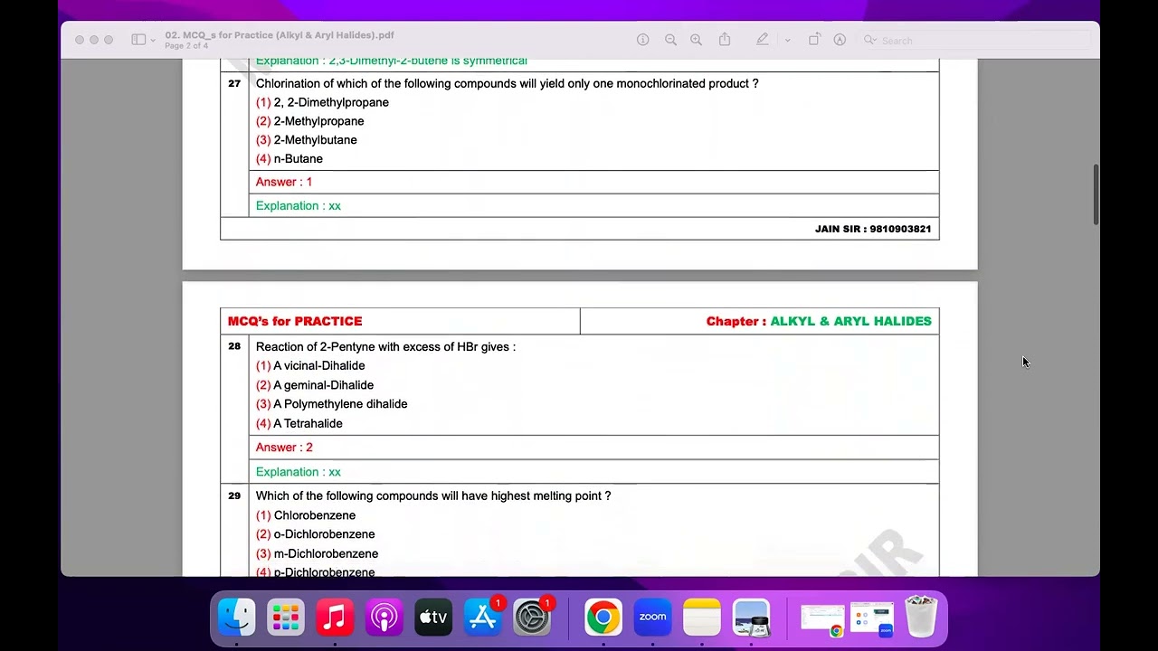 12th-Chemistry/Alkyl & Aryl Halides/MCQ&rsquo;s Sheet-02