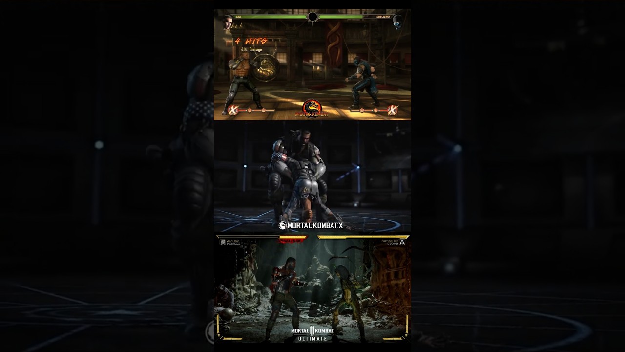 MK9 против MKX против MK11 против MK1 (Камео) - Сравнение рентгеновских лучей/смертельных ударов ...