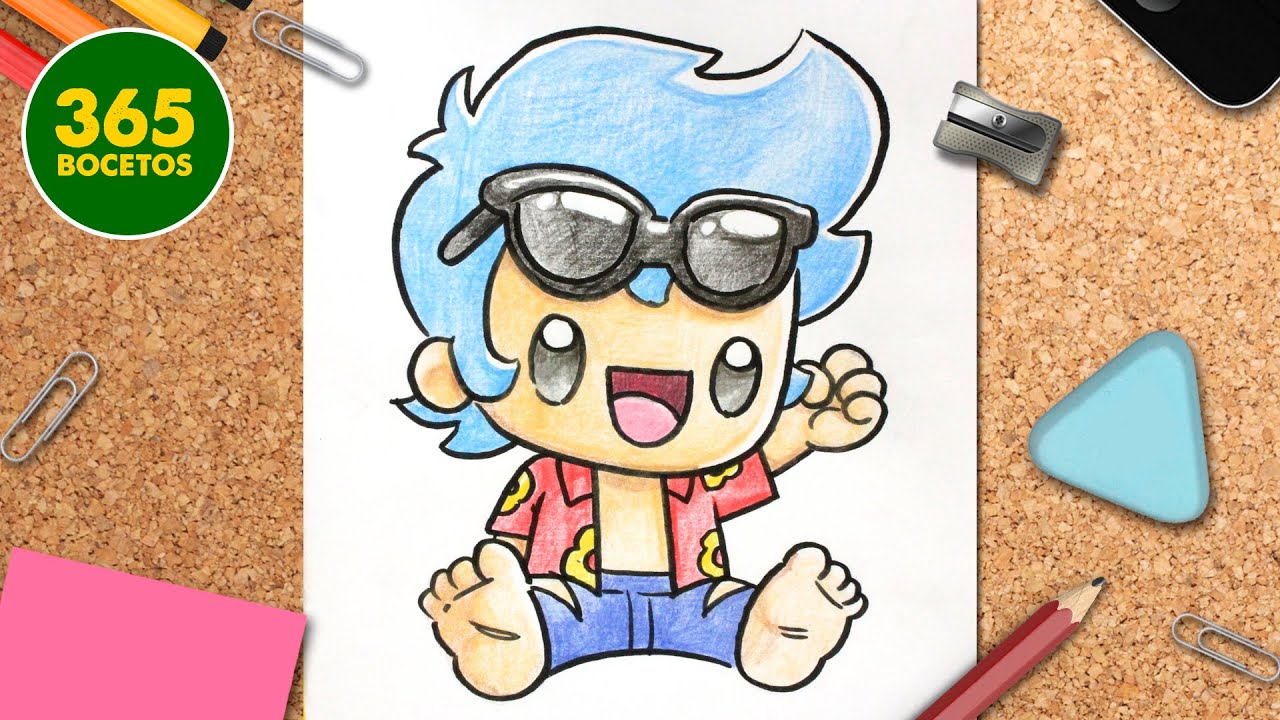 COMO DIBUJAR A TIMBA VK KAWAII 💙 Como dibujar a los compas 💙 Paso a paso y fácil