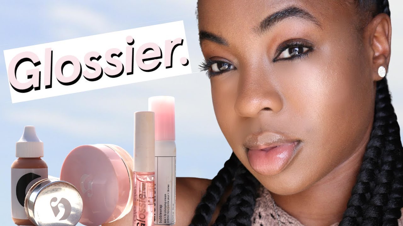 FULL FACE OF GLOSSIER ON DARK SKIN