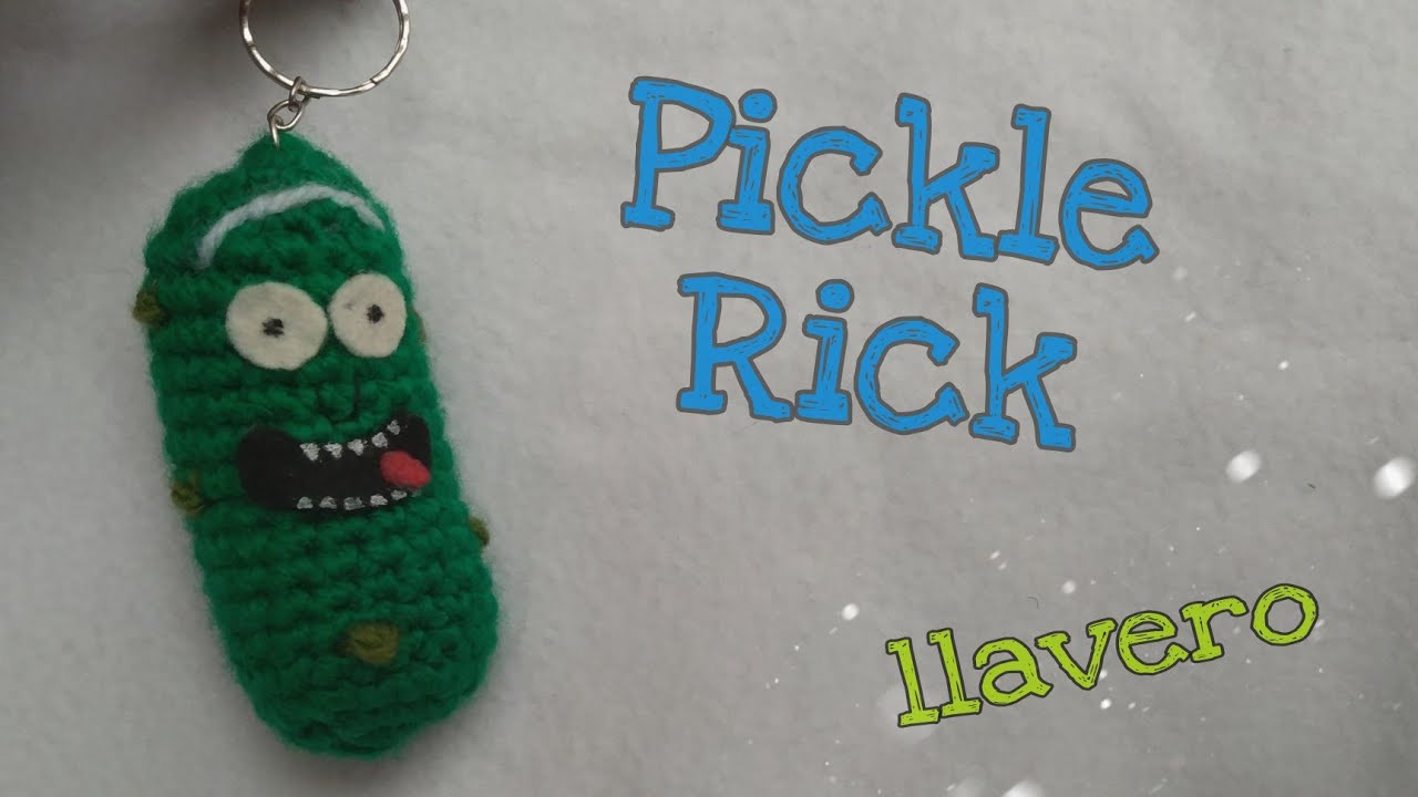 llavero Pickle Rick tejido a crochet / pepinillo Rick a ganchillo tutorial