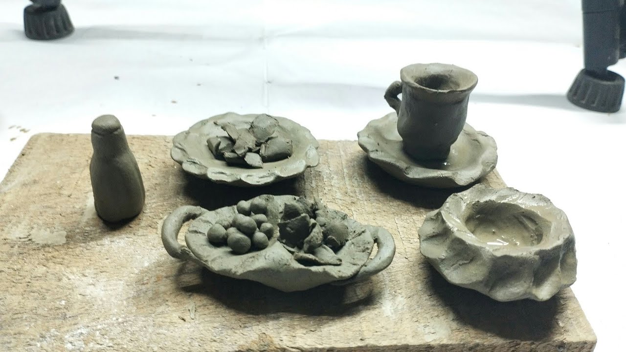Amazing technique make handmade kitchen set with clay // Diy clay art tutorial #p_bag_art_and