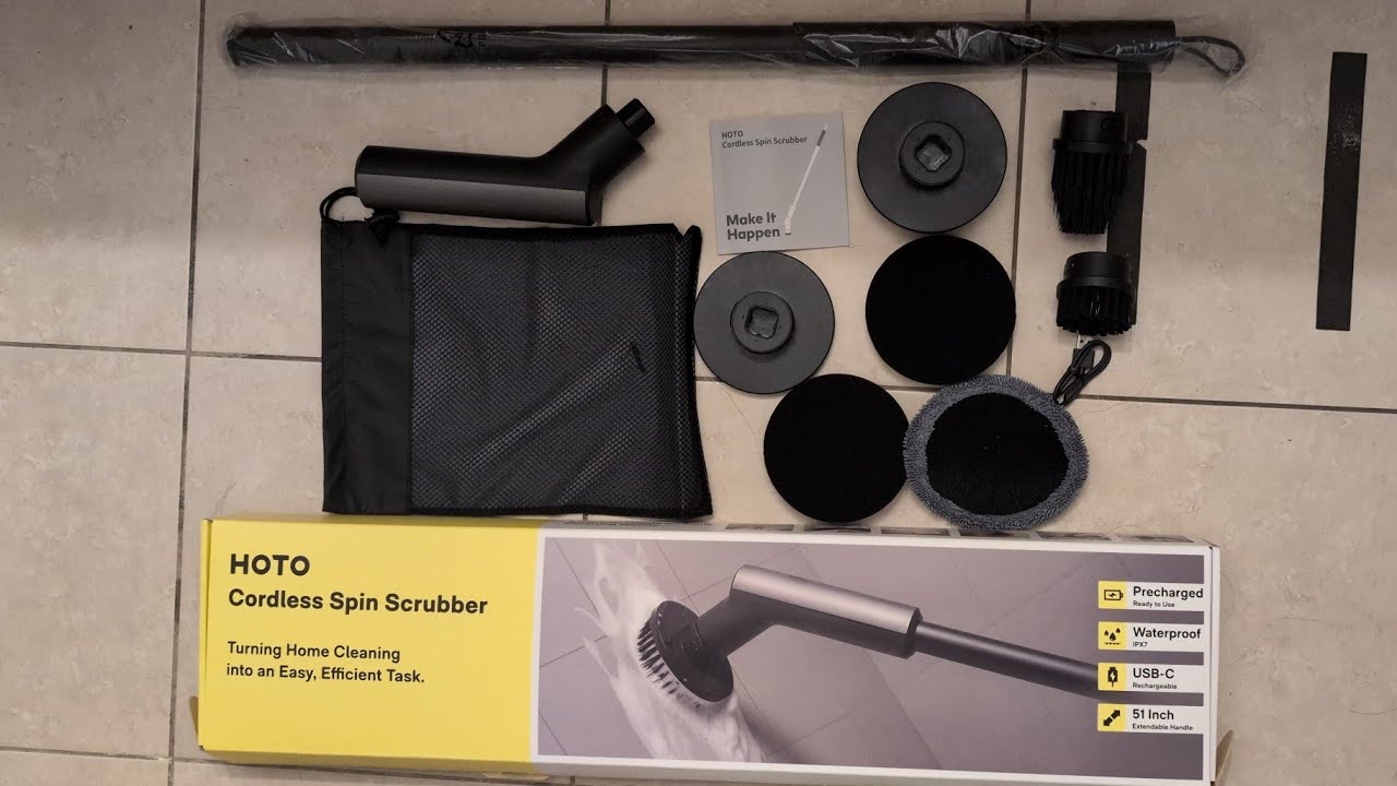 Hoto Cordless Spin Scrubber with Attachments from Costco @ $49.99.  Full Review!