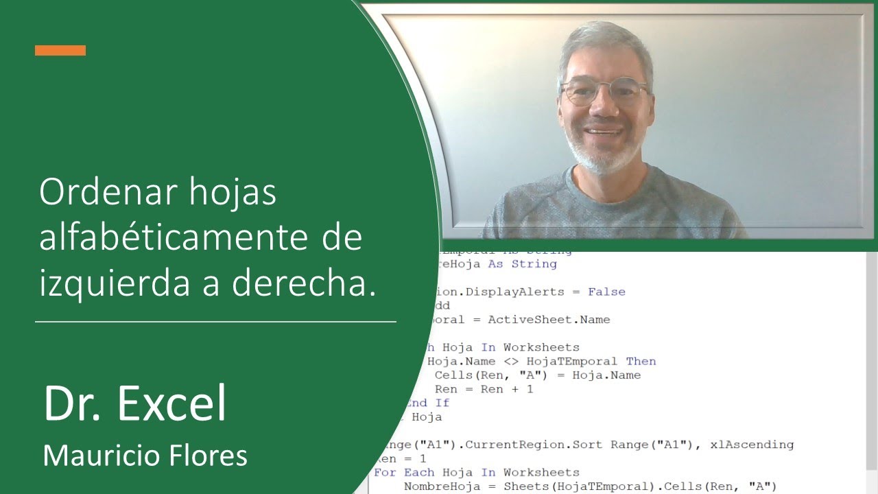 Excel, Ordenar hojas alfabeticamente de izquierda a derecha