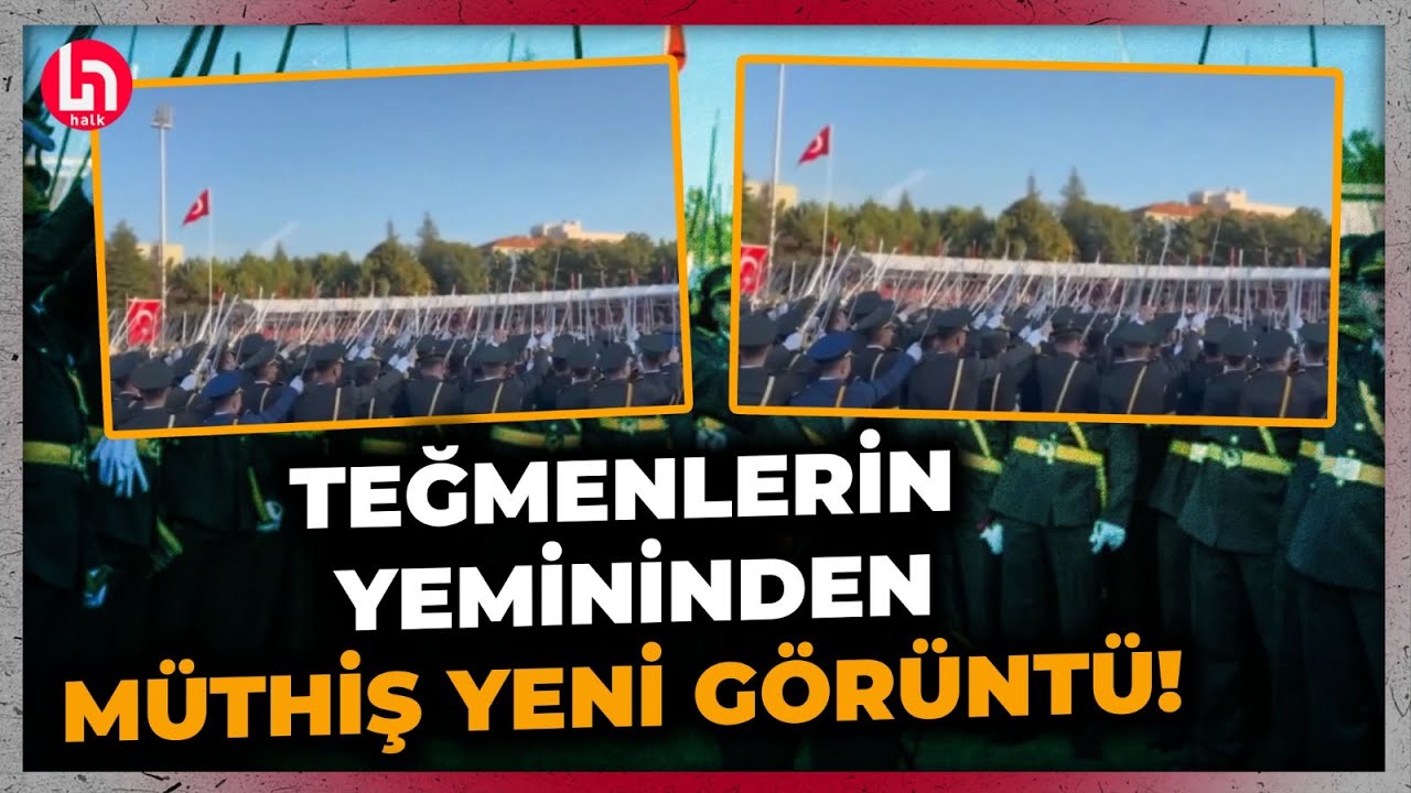Teğmenlerin yemininden yeni görüntüler ortaya çıktı: Aynı anda koşarak kılıçlarını çektiler!