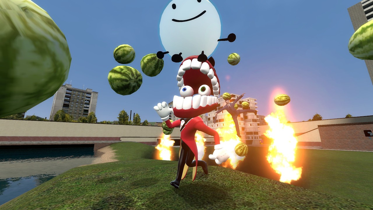 escapando de sandias malvadas en garrysmod!!!