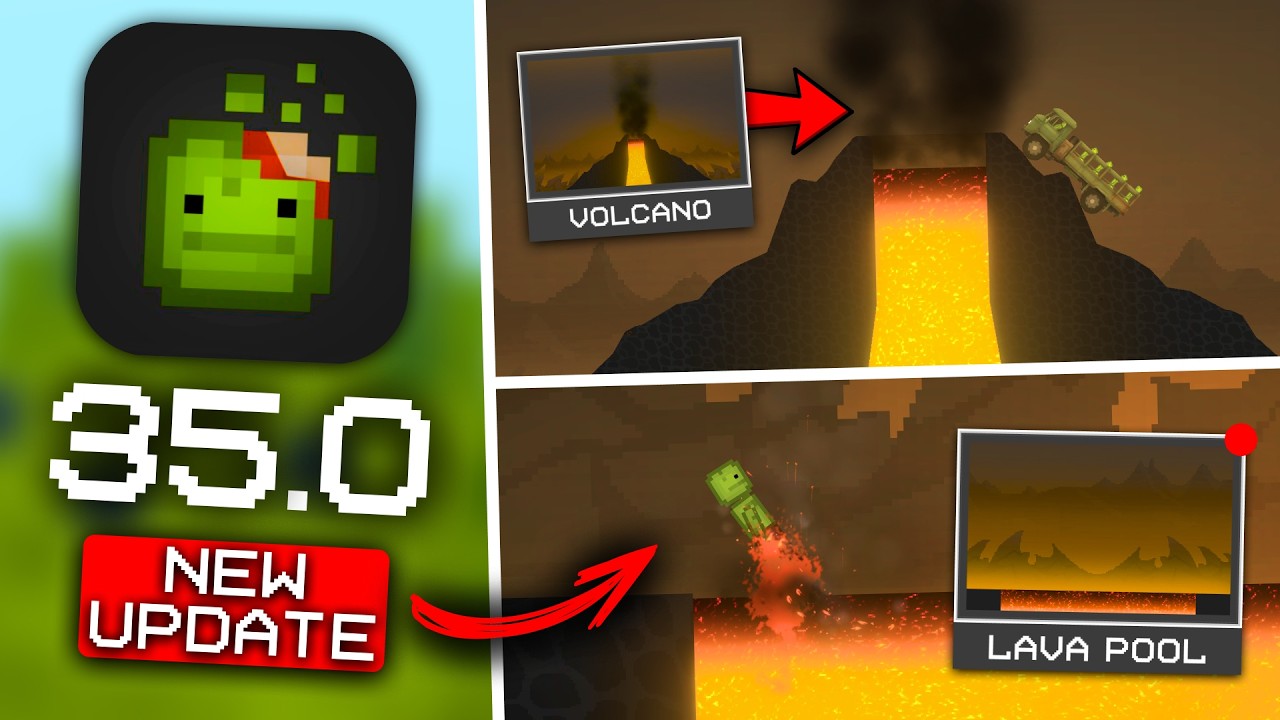 NEW UPDATE 35.0! NEW LAVA MAPS! VOLCANO in Melon Playground