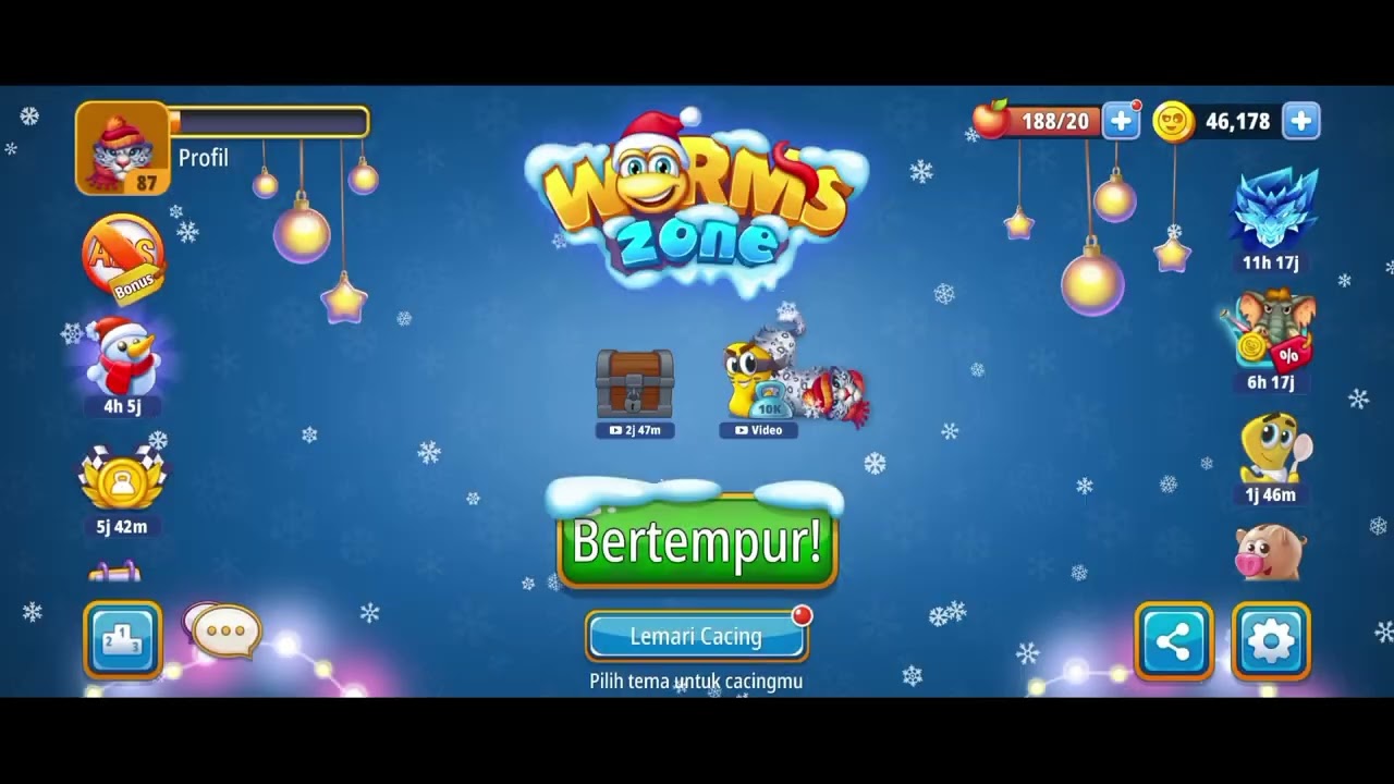 BERMAIN BERSAMA CACINGKU 😊 || WORMS ZONE.IO GAME || KAZAMA PUTERA