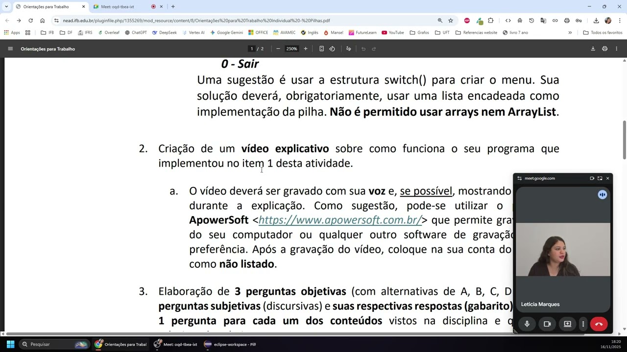 Programa Java - PILHAS - Sem Array e sem Arraylist.