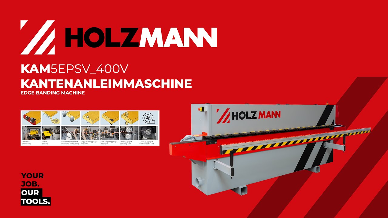 HOLZMANN KAM5EPSV_400V - Kantenanleimmaschine/edge banding machine (OFFICIAL VIDEO)