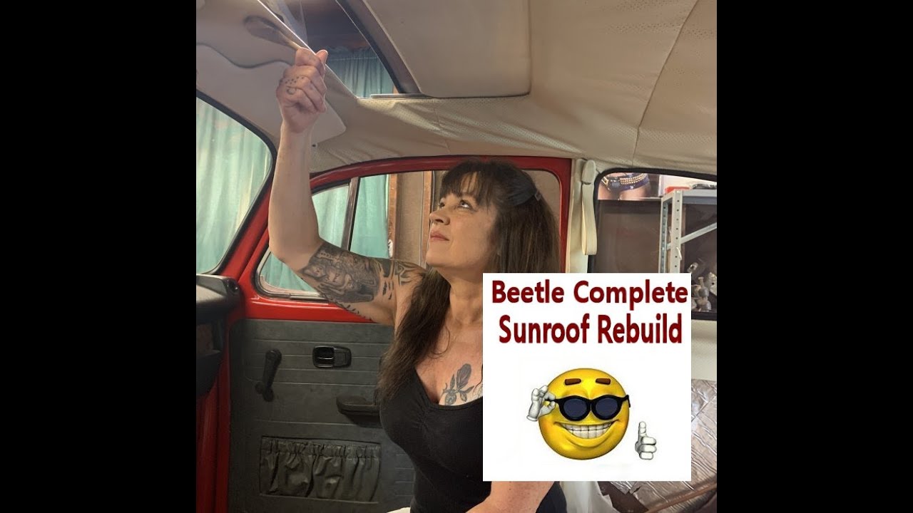 VW Beetle & Super Beetle Sunroof Cables Rebuild - Beetle New Sunroof Cables installed - DIY Complete