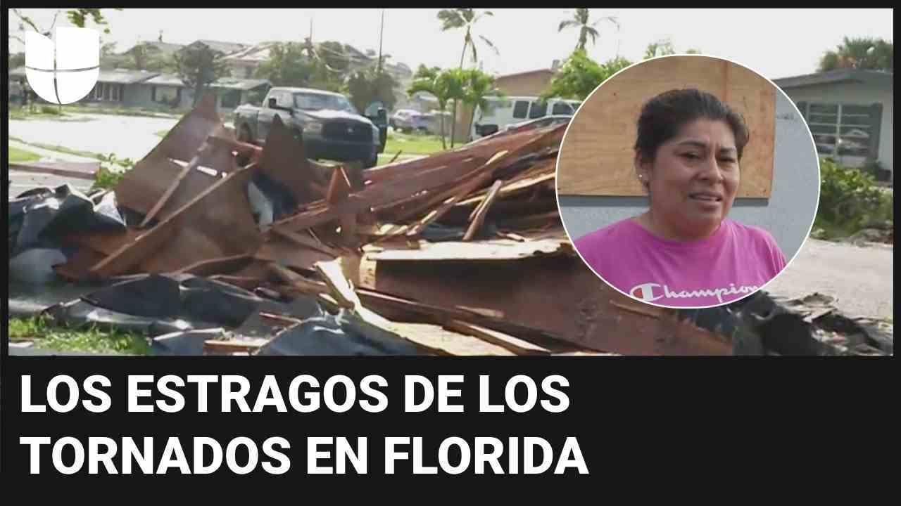 Hispanos en Florida recorren sus casas destrozadas tras los tornados: “Fue terrible”