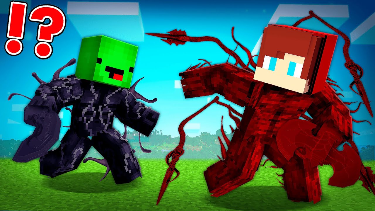 CARNAGE Speedrunner против VENOM Hunter в Minecraft — Maizen JJ и Mikey
