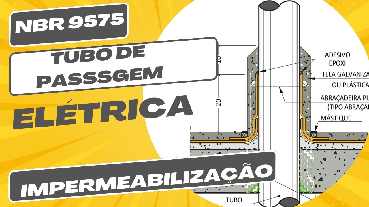 PROJETO DE IMPERMEABILIZAÇÃO NBR 9575 - CONDUÍTES  E ELETRODUTOS ATRAVESSANDO LAJES