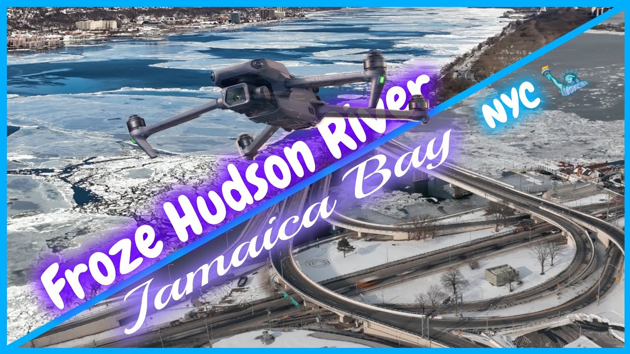 New York City Frozen ❄️ Hudson River & Jamaica Bay From Above 