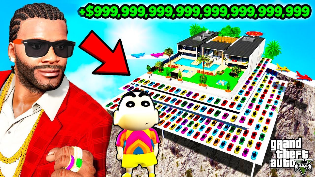 Franklin Buy LUXURY MEGA MANSION To Surprise SHINCHAN and CHOP in GTA 5