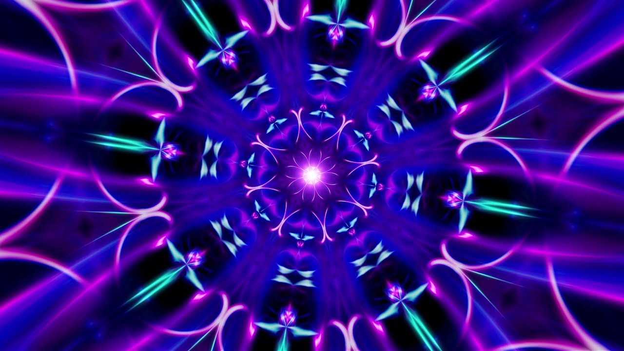 Abstract Neon Fractal Kaleidoscope | 10 Hours 4K Ultra HD Background | No Sound