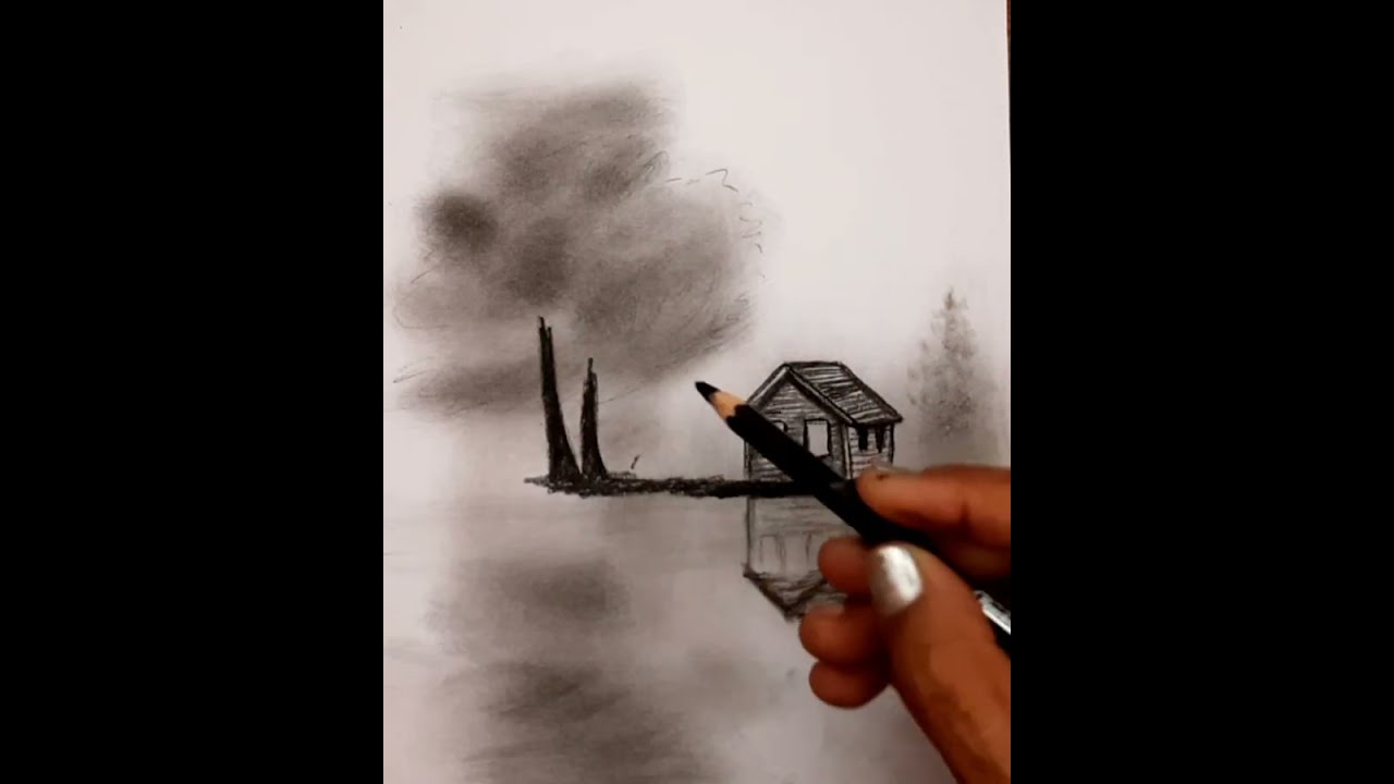 Pencil Landscape Scenery Step by Step | Easy Drawing for Beginners