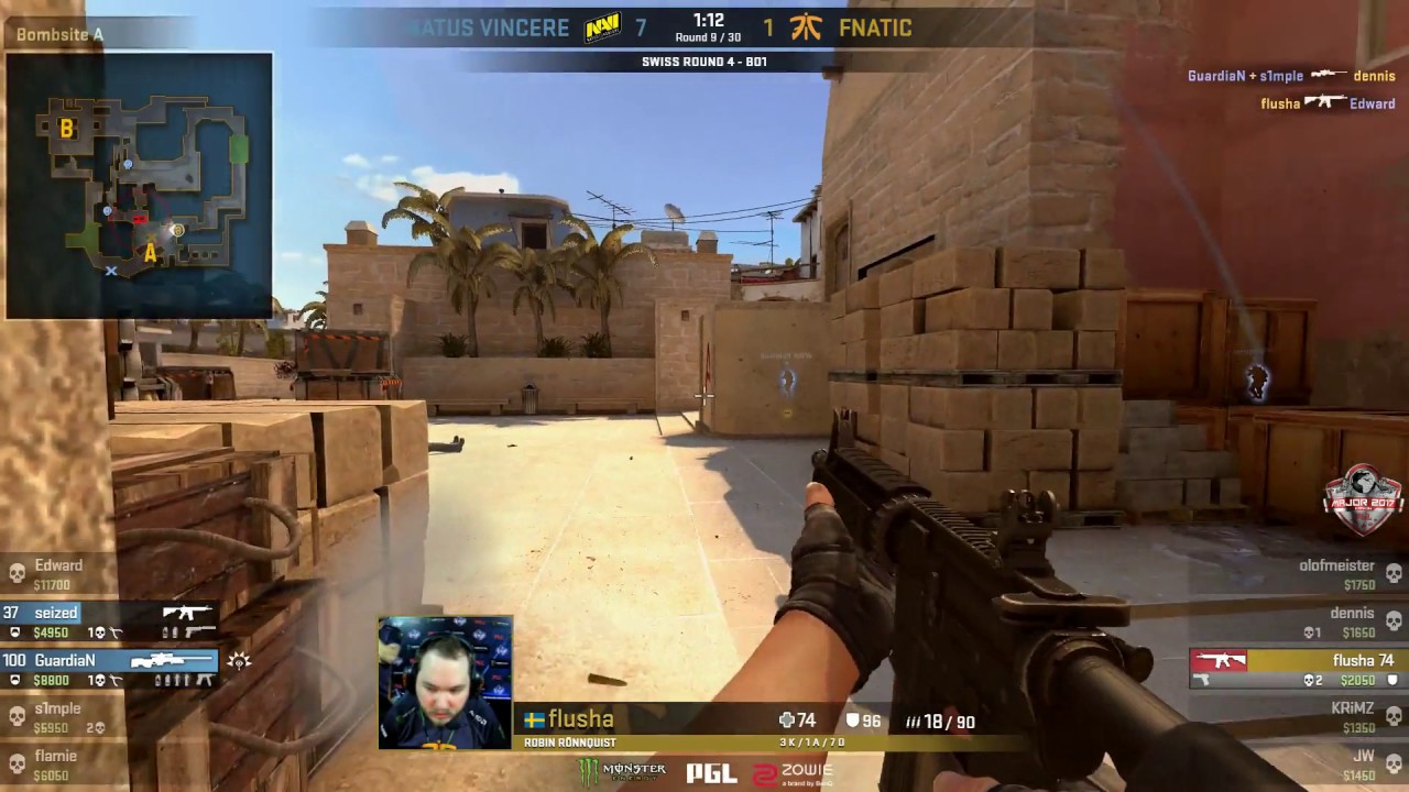 flusha 1v3 clutch (4k) | Natus Vincere vs Fnatic | PGL Major Krak&oacute;w 2017 - Group stage | Mirage
