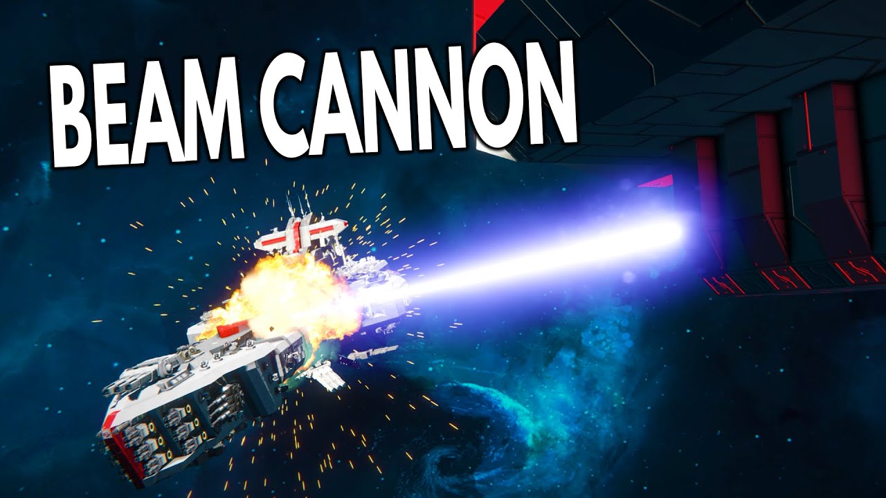 BEAM CANNONS! - Space Engineers - Particle Beam Cannon