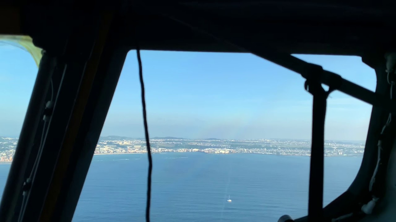 Landing at Kadena AFB Okinawa Japan cockpit view
